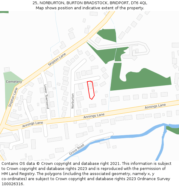 25, NORBURTON, BURTON BRADSTOCK, BRIDPORT, DT6 4QL: Location map and indicative extent of plot