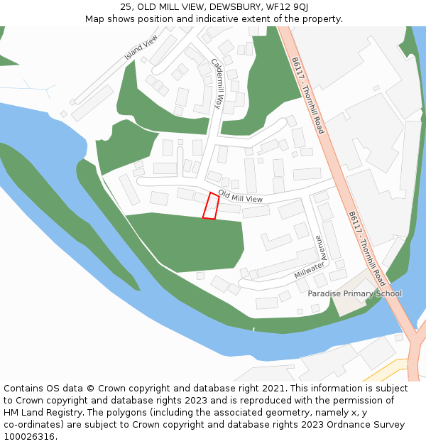 25, OLD MILL VIEW, DEWSBURY, WF12 9QJ: Location map and indicative extent of plot