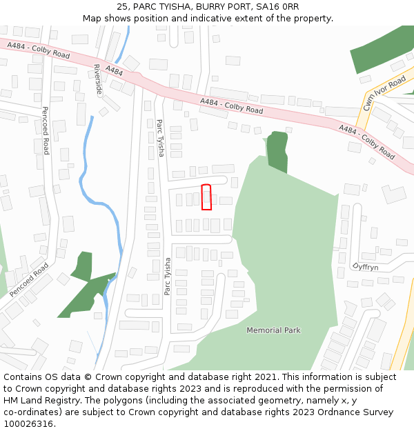 25, PARC TYISHA, BURRY PORT, SA16 0RR: Location map and indicative extent of plot