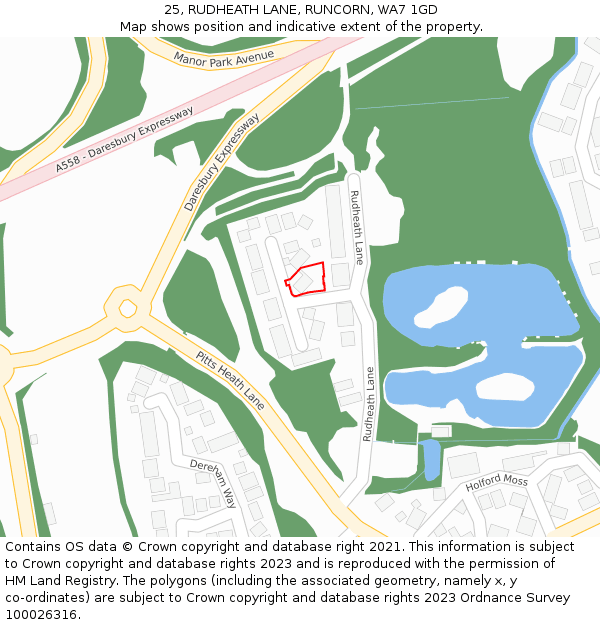 25, RUDHEATH LANE, RUNCORN, WA7 1GD: Location map and indicative extent of plot