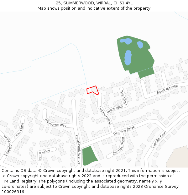 25, SUMMERWOOD, WIRRAL, CH61 4YL: Location map and indicative extent of plot