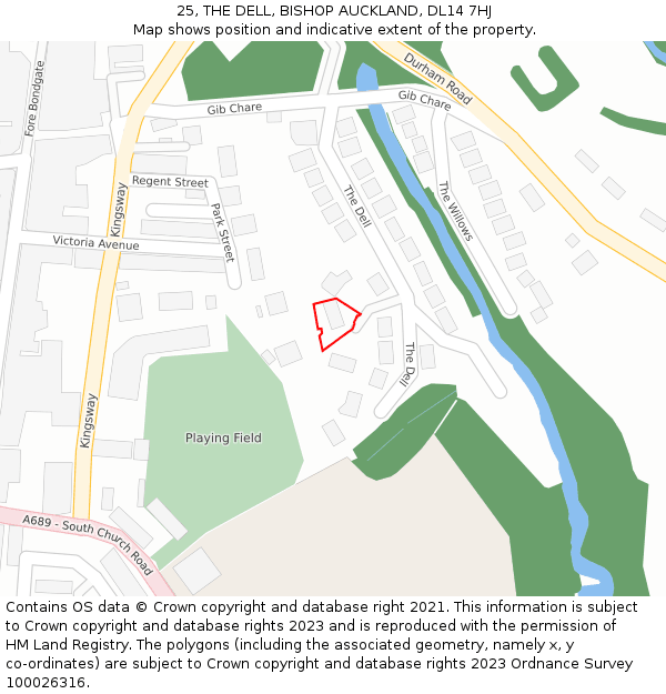 25, THE DELL, BISHOP AUCKLAND, DL14 7HJ: Location map and indicative extent of plot