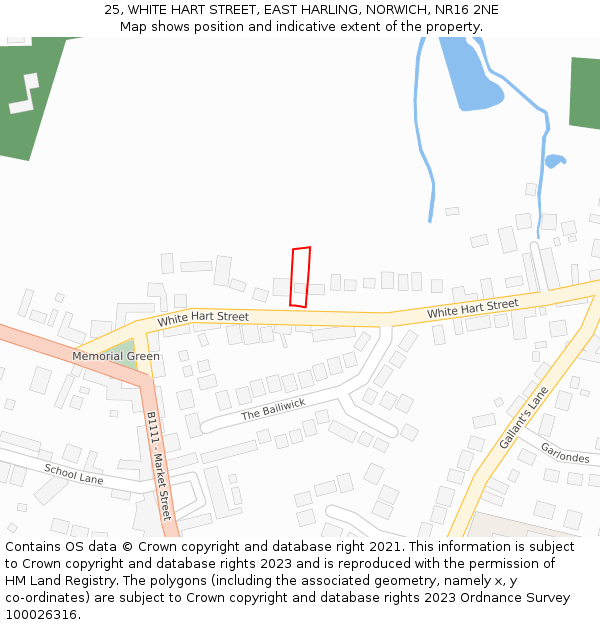 25, WHITE HART STREET, EAST HARLING, NORWICH, NR16 2NE: Location map and indicative extent of plot
