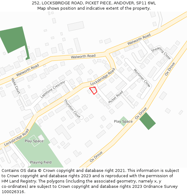 252, LOCKSBRIDGE ROAD, PICKET PIECE, ANDOVER, SP11 6WL: Location map and indicative extent of plot