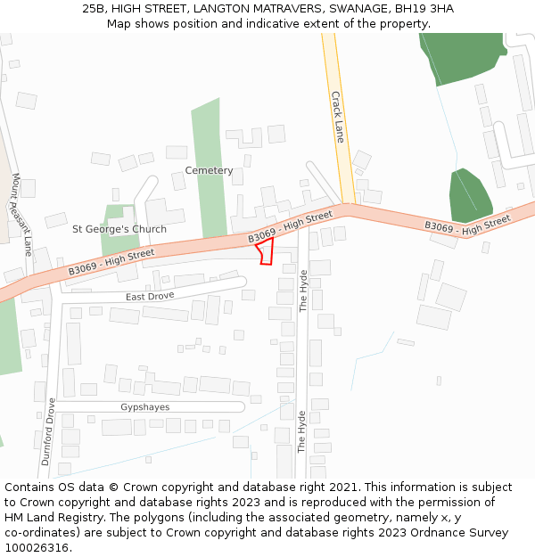 25B, HIGH STREET, LANGTON MATRAVERS, SWANAGE, BH19 3HA: Location map and indicative extent of plot