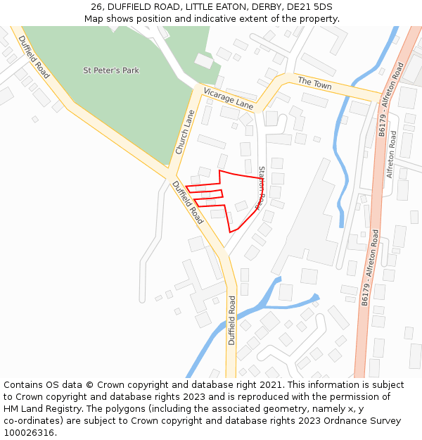 26, DUFFIELD ROAD, LITTLE EATON, DERBY, DE21 5DS: Location map and indicative extent of plot