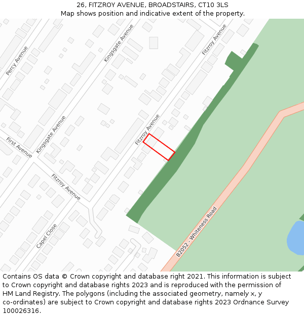 26, FITZROY AVENUE, BROADSTAIRS, CT10 3LS: Location map and indicative extent of plot