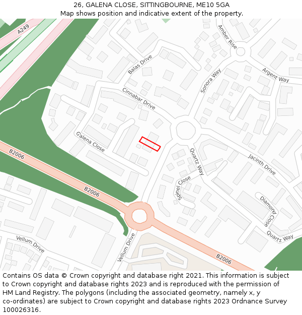 26, GALENA CLOSE, SITTINGBOURNE, ME10 5GA: Location map and indicative extent of plot