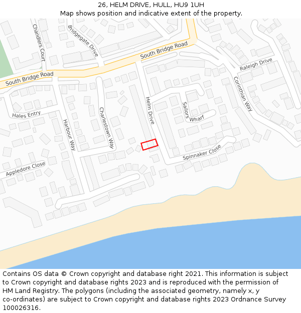 26, HELM DRIVE, HULL, HU9 1UH: Location map and indicative extent of plot