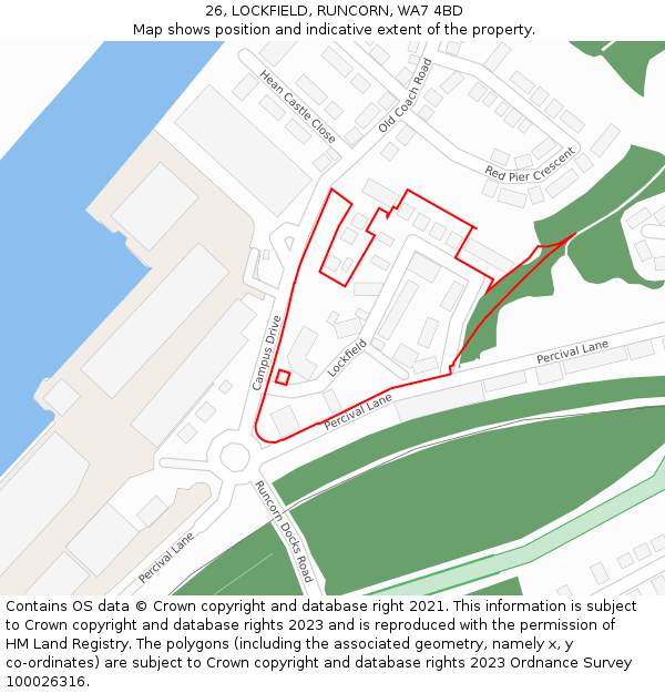 26, LOCKFIELD, RUNCORN, WA7 4BD: Location map and indicative extent of plot