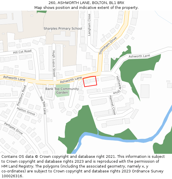 260, ASHWORTH LANE, BOLTON, BL1 8RX: Location map and indicative extent of plot