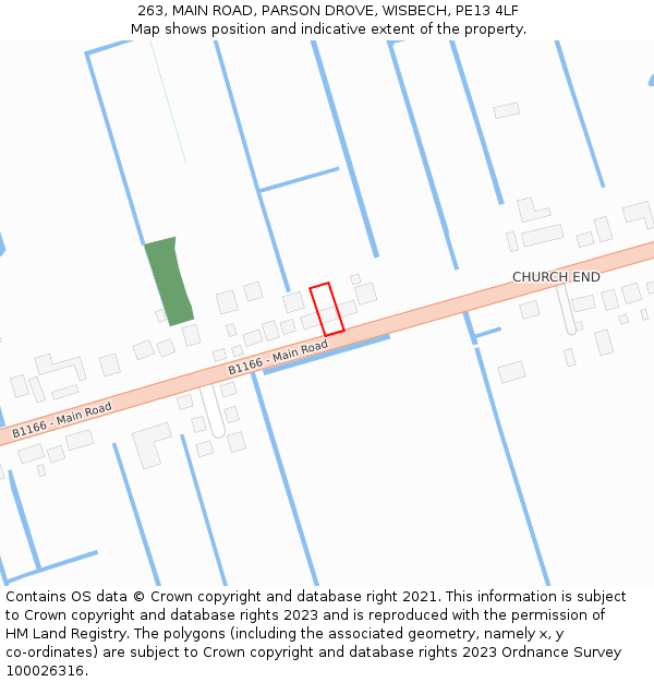 263, MAIN ROAD, PARSON DROVE, WISBECH, PE13 4LF: Location map and indicative extent of plot