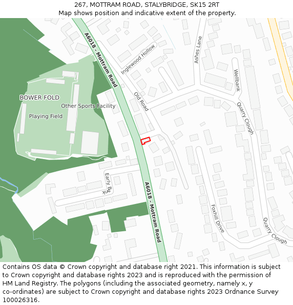 267, MOTTRAM ROAD, STALYBRIDGE, SK15 2RT: Location map and indicative extent of plot