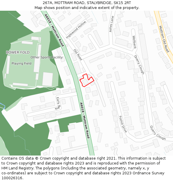 267A, MOTTRAM ROAD, STALYBRIDGE, SK15 2RT: Location map and indicative extent of plot