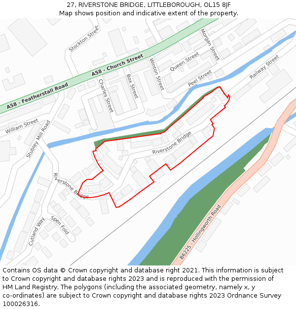 27, RIVERSTONE BRIDGE, LITTLEBOROUGH, OL15 8JF: Location map and indicative extent of plot