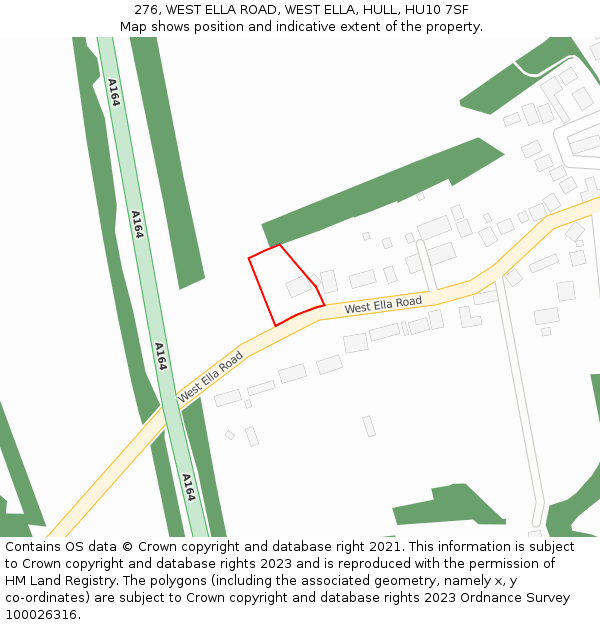 276, WEST ELLA ROAD, WEST ELLA, HULL, HU10 7SF: Location map and indicative extent of plot