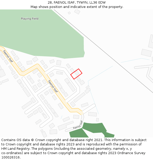 28, FAENOL ISAF, TYWYN, LL36 0DW: Location map and indicative extent of plot