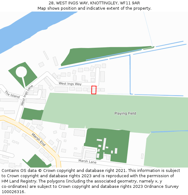 28, WEST INGS WAY, KNOTTINGLEY, WF11 9AR: Location map and indicative extent of plot