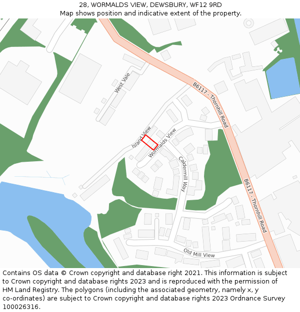 28, WORMALDS VIEW, DEWSBURY, WF12 9RD: Location map and indicative extent of plot