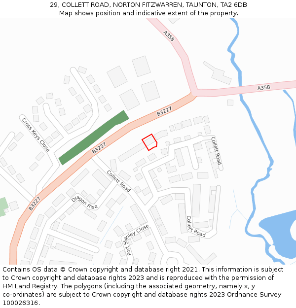 29, COLLETT ROAD, NORTON FITZWARREN, TAUNTON, TA2 6DB: Location map and indicative extent of plot