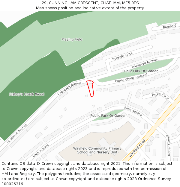 29, CUNNINGHAM CRESCENT, CHATHAM, ME5 0ES: Location map and indicative extent of plot