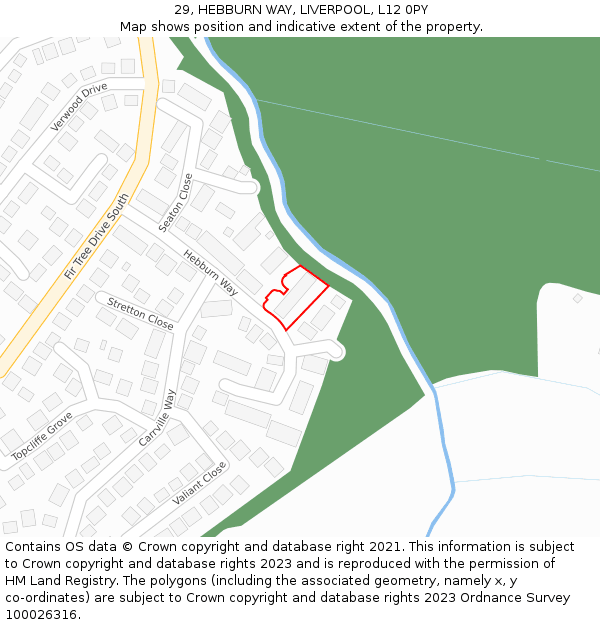 29, HEBBURN WAY, LIVERPOOL, L12 0PY: Location map and indicative extent of plot
