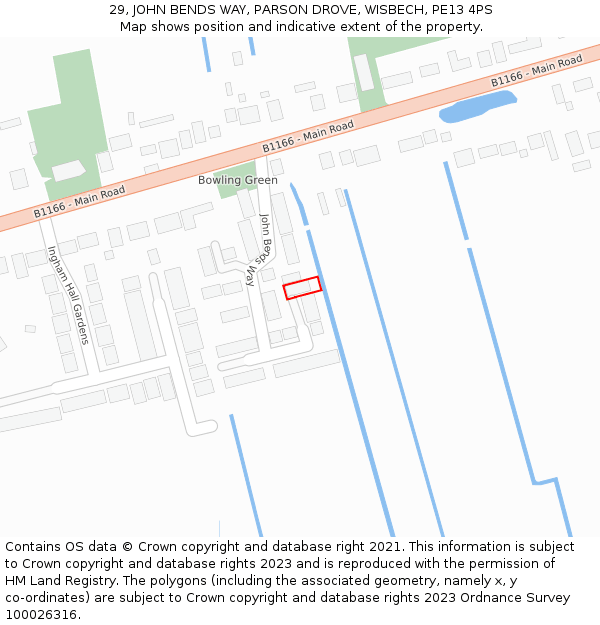 29, JOHN BENDS WAY, PARSON DROVE, WISBECH, PE13 4PS: Location map and indicative extent of plot