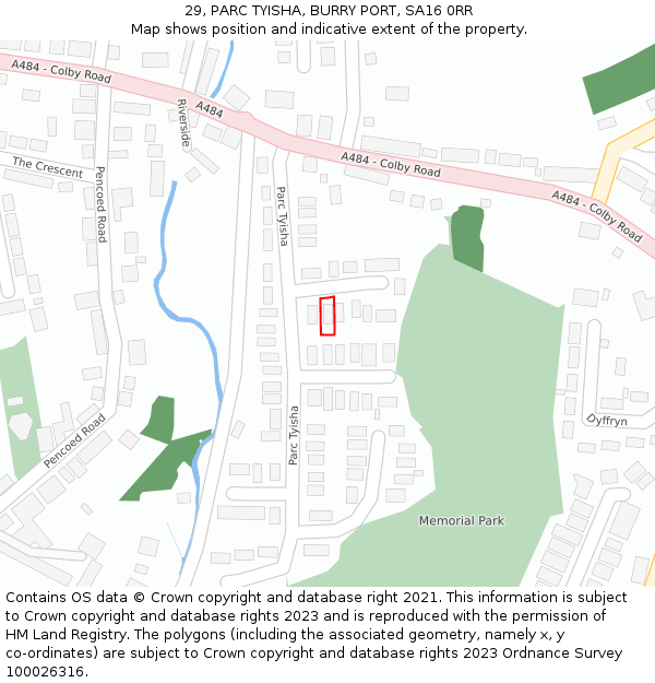 29, PARC TYISHA, BURRY PORT, SA16 0RR: Location map and indicative extent of plot