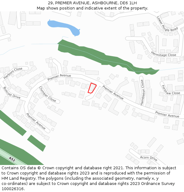 29, PREMIER AVENUE, ASHBOURNE, DE6 1LH: Location map and indicative extent of plot