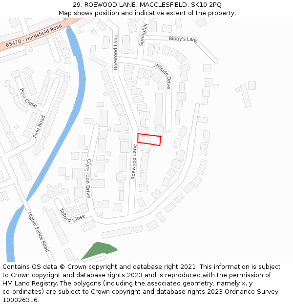 29, ROEWOOD LANE, MACCLESFIELD, SK10 2PQ: Location map and indicative extent of plot