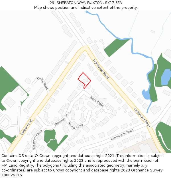 29, SHERATON WAY, BUXTON, SK17 6FA: Location map and indicative extent of plot