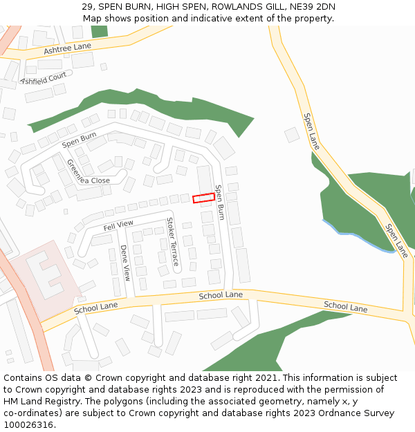 29, SPEN BURN, HIGH SPEN, ROWLANDS GILL, NE39 2DN: Location map and indicative extent of plot