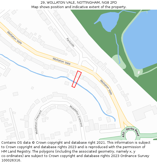 29, WOLLATON VALE, NOTTINGHAM, NG8 2PD: Location map and indicative extent of plot