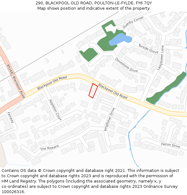 290, BLACKPOOL OLD ROAD, POULTON-LE-FYLDE, FY6 7QY: Location map and indicative extent of plot