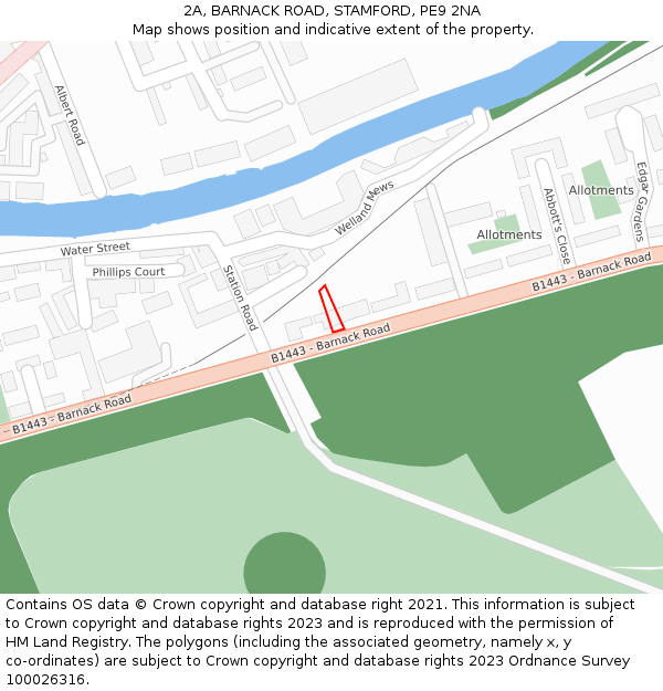 2A, BARNACK ROAD, STAMFORD, PE9 2NA: Location map and indicative extent of plot