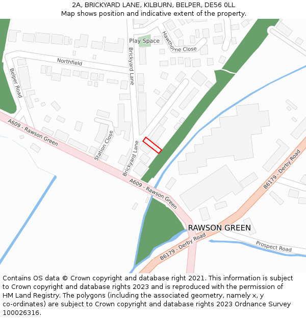 2A, BRICKYARD LANE, KILBURN, BELPER, DE56 0LL: Location map and indicative extent of plot