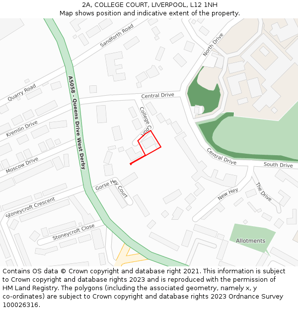 2A, COLLEGE COURT, LIVERPOOL, L12 1NH: Location map and indicative extent of plot
