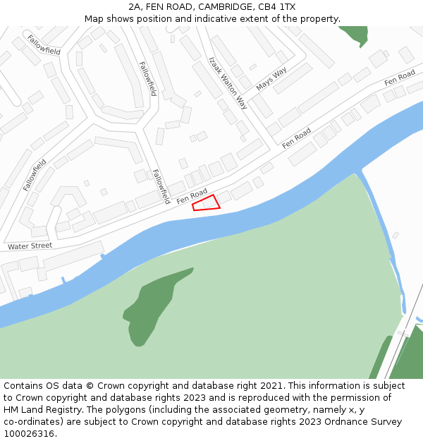 2A, FEN ROAD, CAMBRIDGE, CB4 1TX: Location map and indicative extent of plot