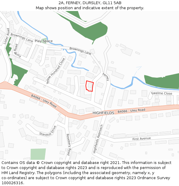 2A, FERNEY, DURSLEY, GL11 5AB: Location map and indicative extent of plot