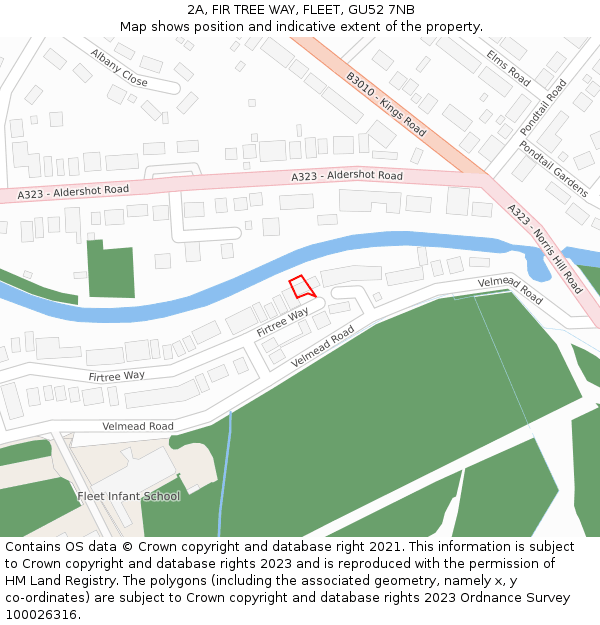 2A, FIR TREE WAY, FLEET, GU52 7NB: Location map and indicative extent of plot