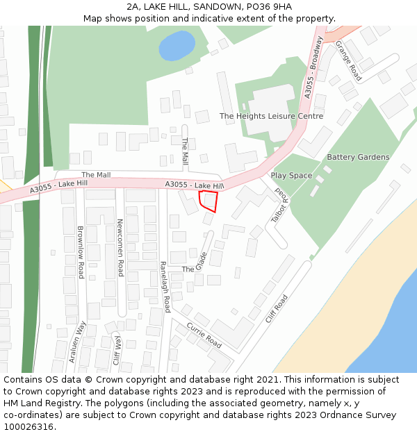 2A, LAKE HILL, SANDOWN, PO36 9HA: Location map and indicative extent of plot