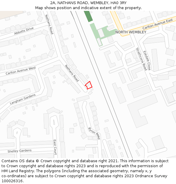 2A, NATHANS ROAD, WEMBLEY, HA0 3RY: Location map and indicative extent of plot