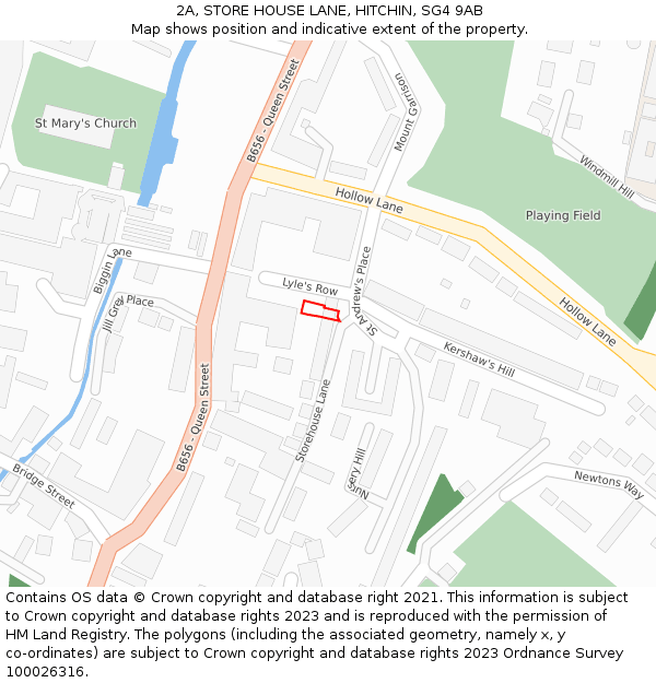 2A, STORE HOUSE LANE, HITCHIN, SG4 9AB: Location map and indicative extent of plot