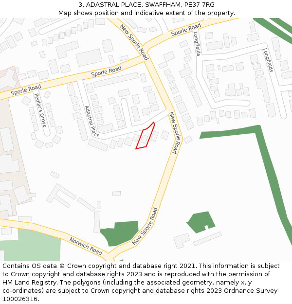 3, ADASTRAL PLACE, SWAFFHAM, PE37 7RG: Location map and indicative extent of plot