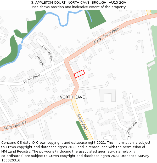 3, APPLETON COURT, NORTH CAVE, BROUGH, HU15 2GA: Location map and indicative extent of plot