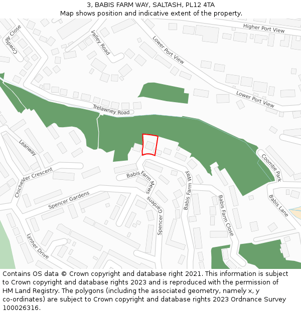 3, BABIS FARM WAY, SALTASH, PL12 4TA: Location map and indicative extent of plot