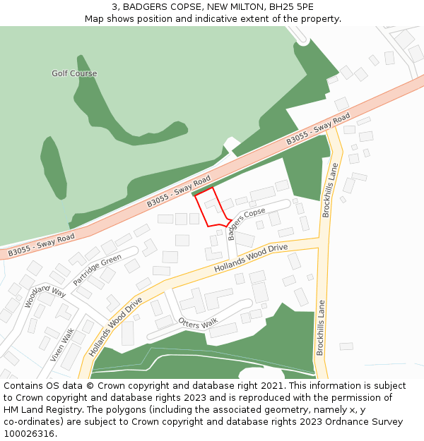 3, BADGERS COPSE, NEW MILTON, BH25 5PE: Location map and indicative extent of plot