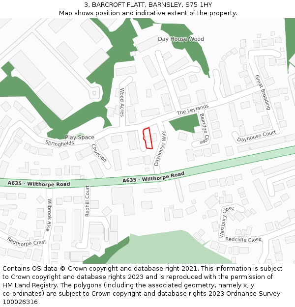 3, BARCROFT FLATT, BARNSLEY, S75 1HY: Location map and indicative extent of plot