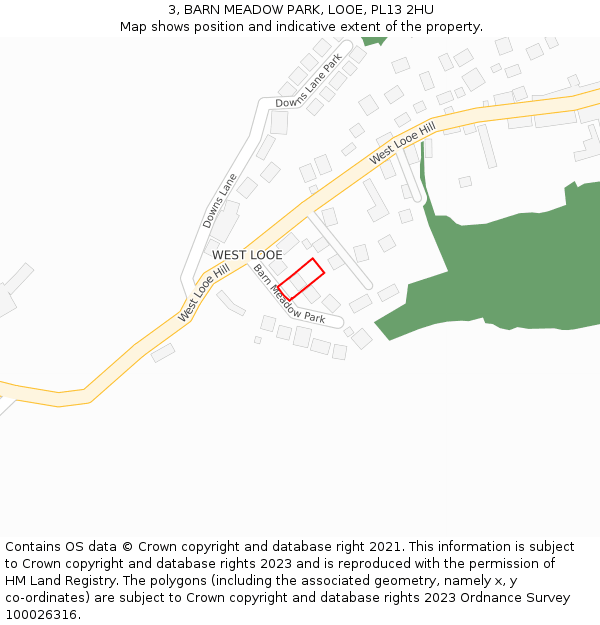 3, BARN MEADOW PARK, LOOE, PL13 2HU: Location map and indicative extent of plot