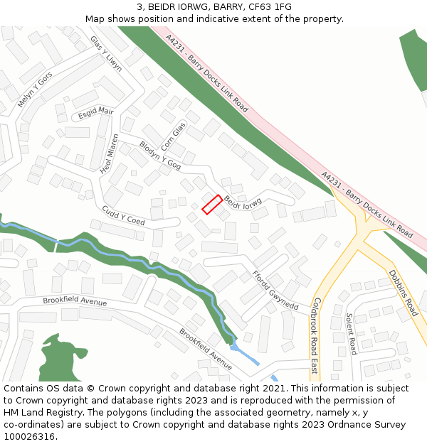 3, BEIDR IORWG, BARRY, CF63 1FG: Location map and indicative extent of plot